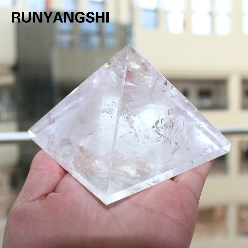 Runyangshi 1 шт. 500 г 90x90 мм натурально чистый пирамида из кварца камень кристалл фэн шуй