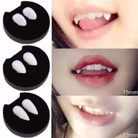 2pcs props devil fangs tooth with dental gum event party supplies halloween vampire dentures teeth zombie cosplays teeth toys