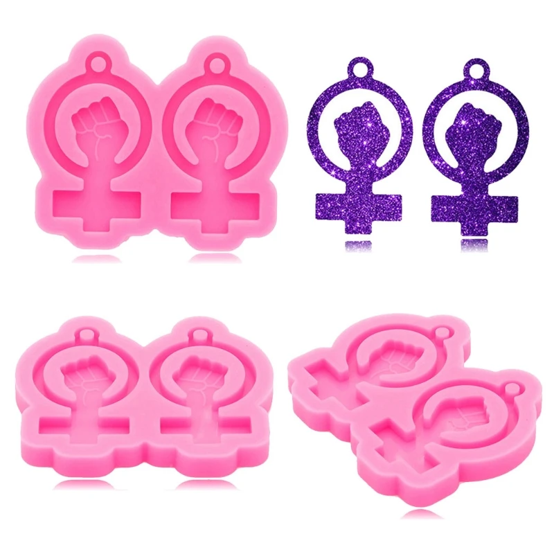 

Silicone Keychain Mold Resin Silicone Heart Moon Star Earrings Pendant Mold Tool T8DE