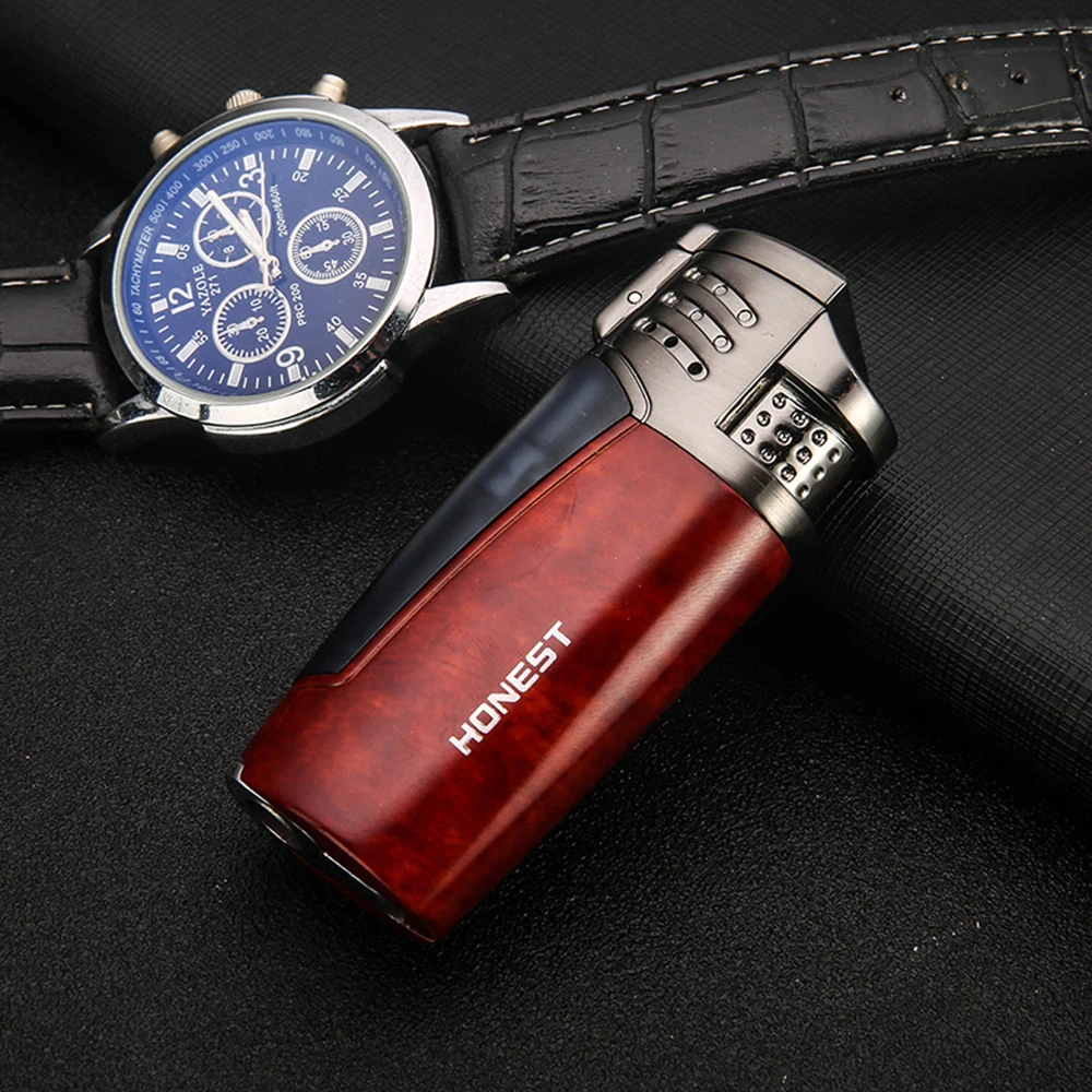 3 фонарь jet Flame Зажигалка для сигар ветрозащитная многоразовая Тройная Jet