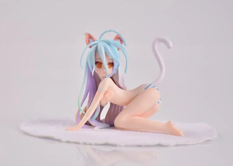 

Anime No Game No Life Shiro Swimsuit Cat Ver PVC Action Figure Collectible Model doll toy 6cm
