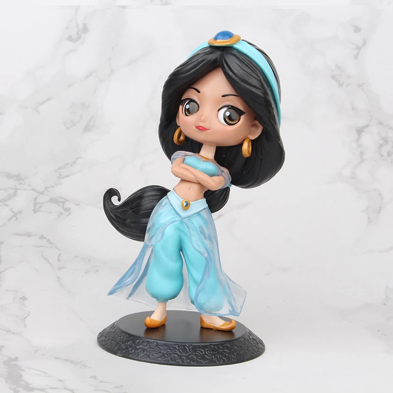 

Disney Q Version Anime Figure Princess Frozen Anna Elsa Arale Jasmine Figures Model Toys Dolls PVC Creative Collection for Child