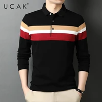 ucak brand classic long sleeve pure cotton t shirt homme spring autumn new arrival streetwear casual tshirt men clothes u5651