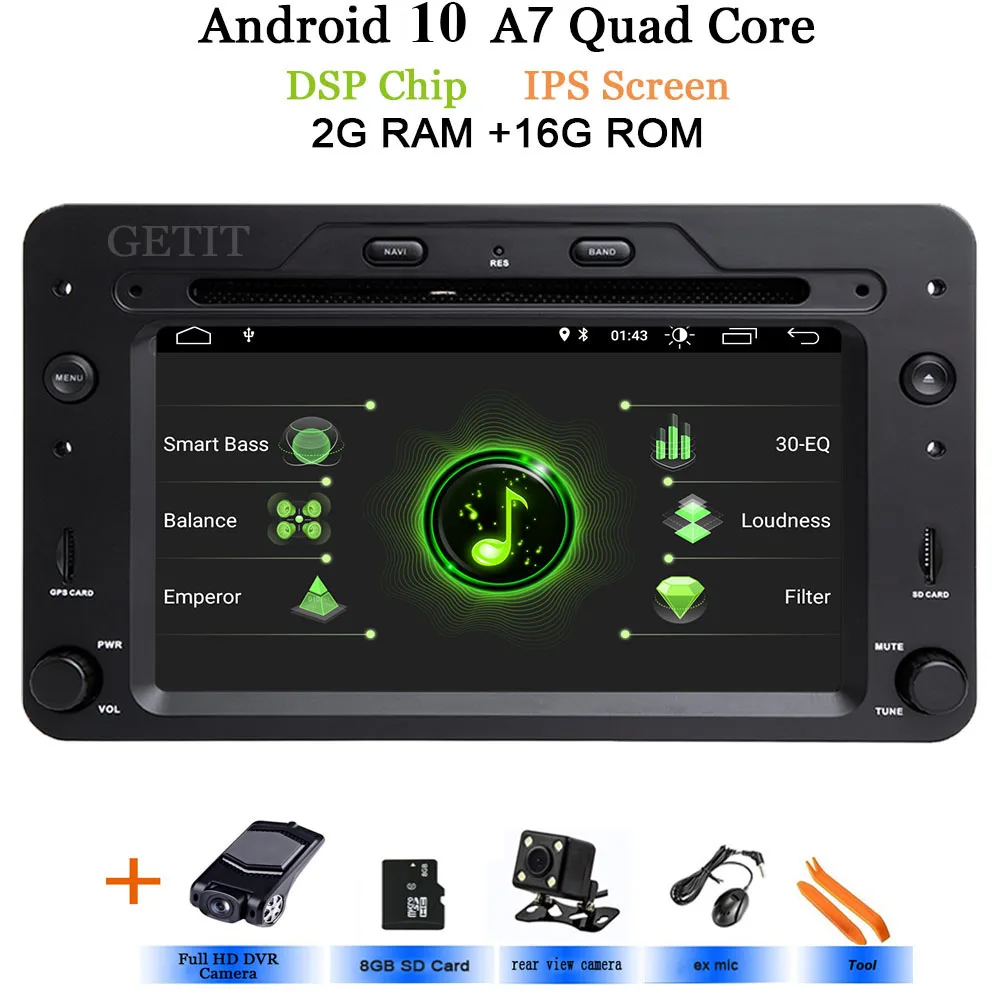 DSP чип Android 10 автомобильный DVD мультимедийный плеер для Alfa Romeo Spider Alfa Romeo 159 Brera 159 Sportwagon с радио gps wifi BT - Цвет: DSP-IPS-2G-Rear-DVR
