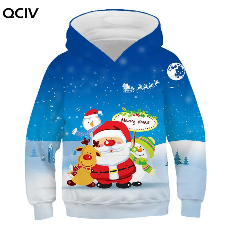 

Merry Christmas Hoodie Boys and girls Sweatshirt Christmas 3D printed sportswear Hoodie funny Pullover Hoodie
