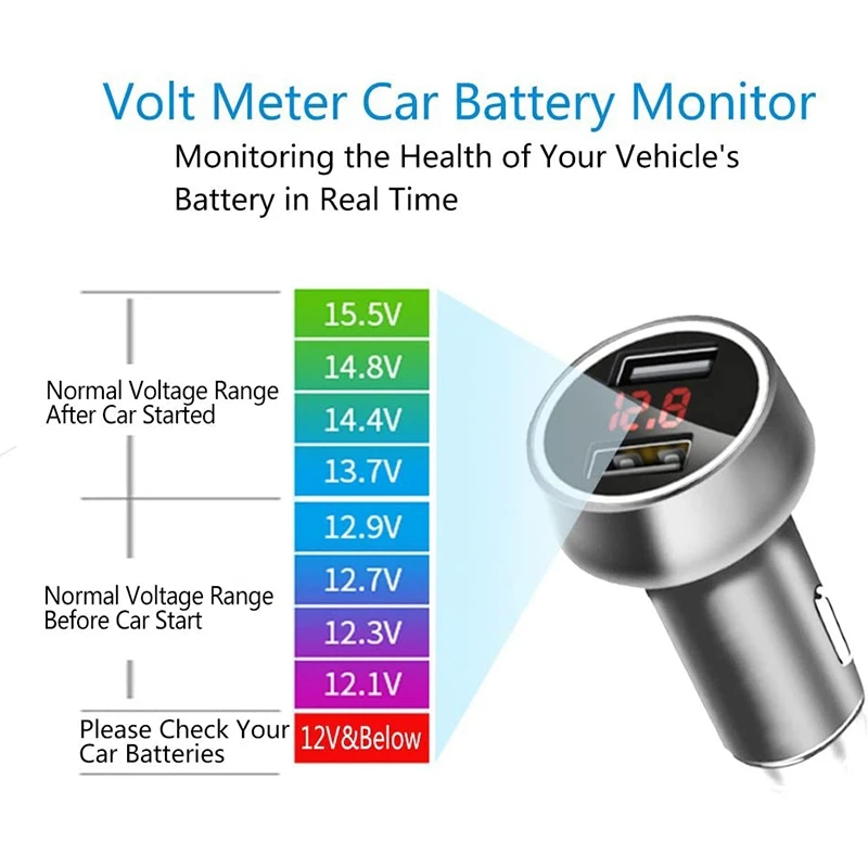 Устройство для автомобиля с двумя портами USB Зарядное устройство 12V to розетка