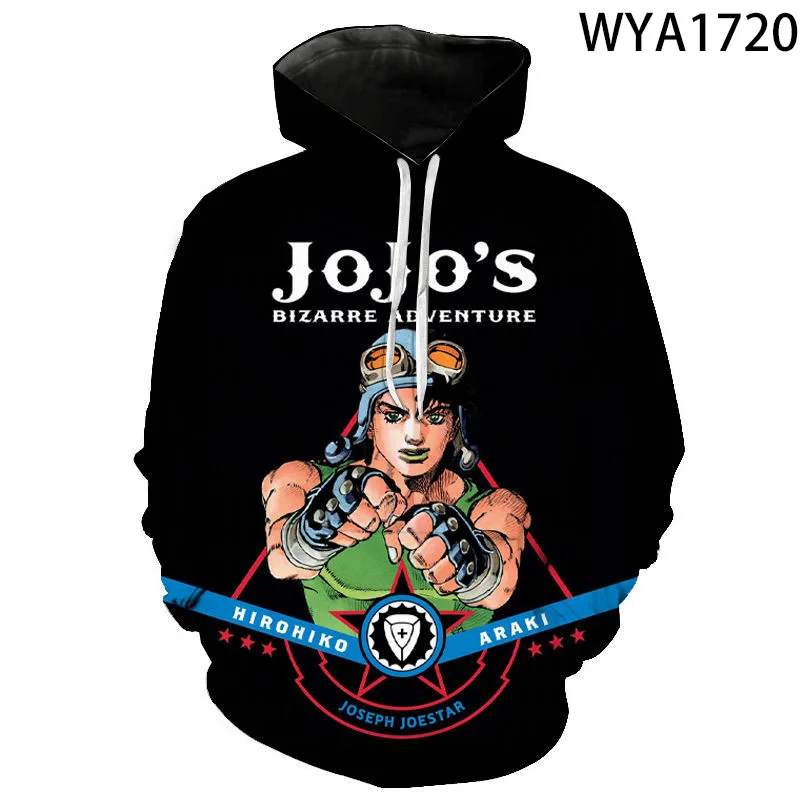 

2021 New Men Women Children Kujo Jotaro 3D Print Anime JoJo Bizarre Adventure Hoodies Boy Girl kids Tops Cool Hooded Sweatshirt