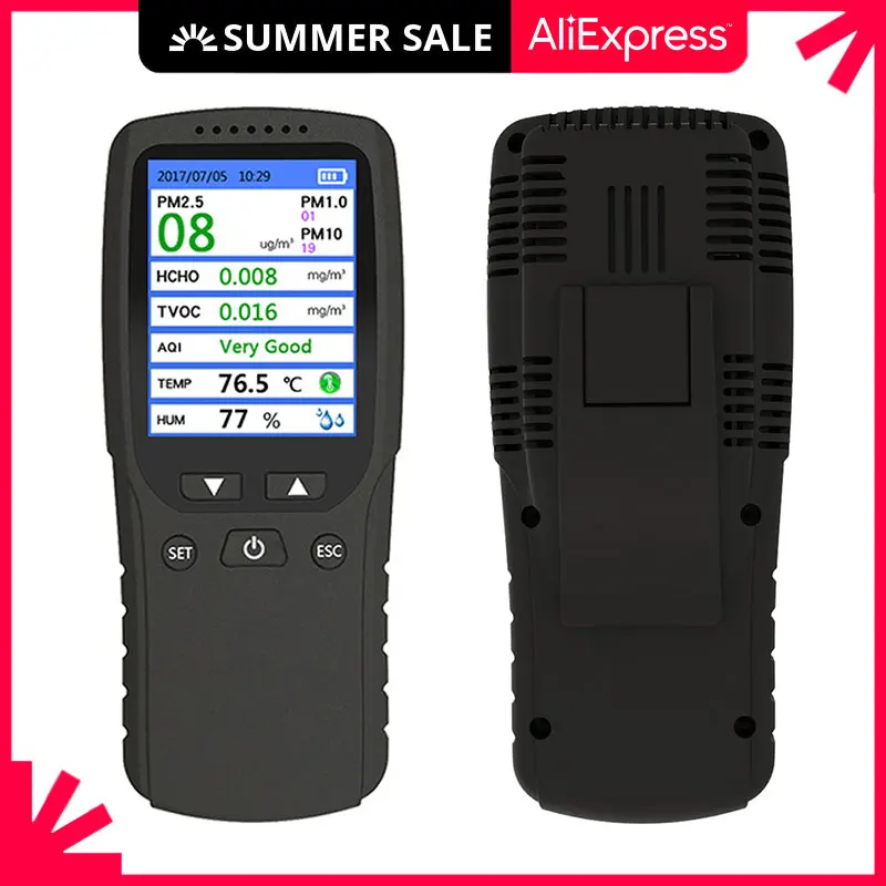 Монитор качества воздуха PM2.5 формальдегид TVOC PM 2 5 1 0 10 детектор измеритель