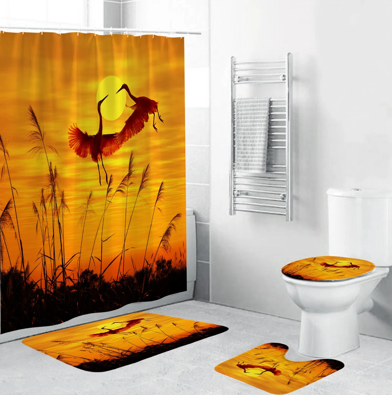 Океан Дайвинг девушка Ванная комната наборы штор фиолетовый морской душевая