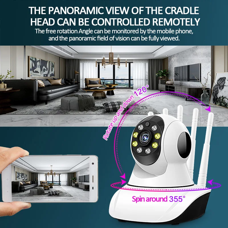 HONTUSEC Full HD 1080P WiFi IP Camera Color Night Vision WIFI 360° Indoor Surveillance CCTV Wireless Baby Monitor | Безопасность и
