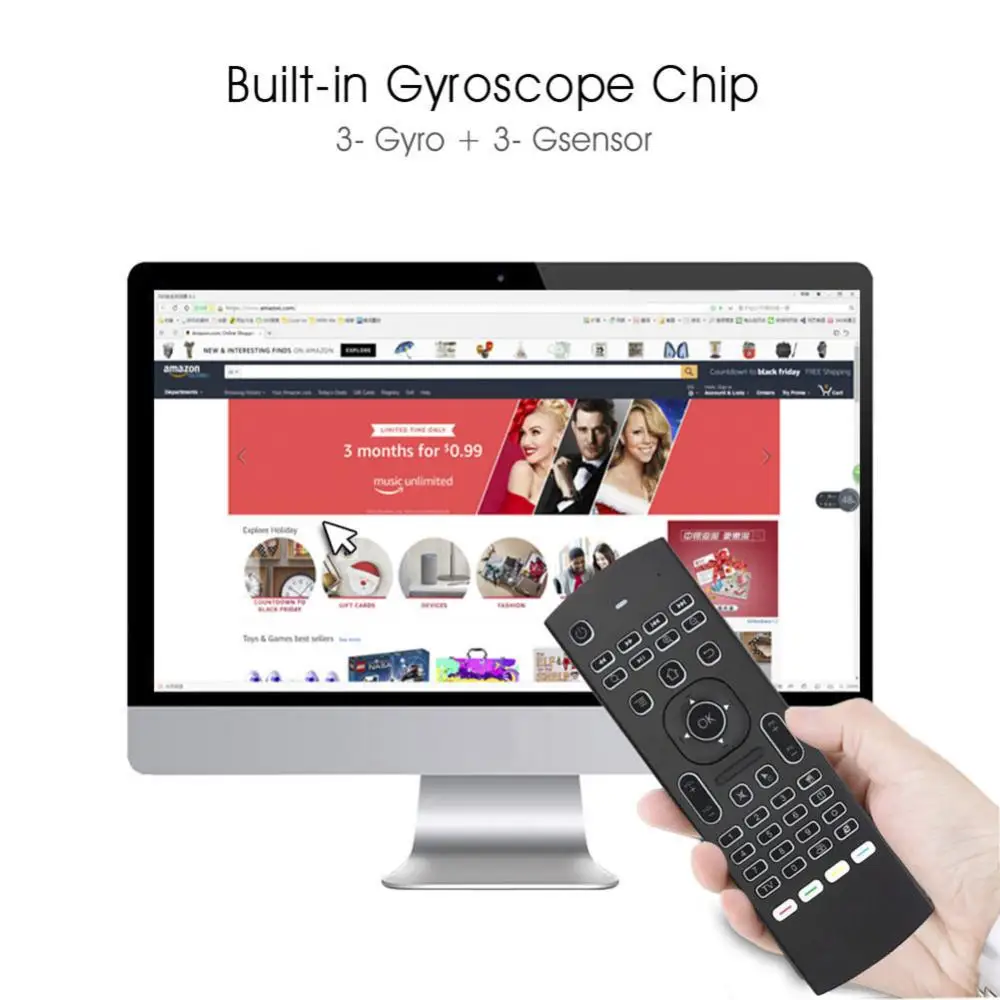 MX3 беспроводная клавиатура T3 Smart Remote Control 2 4G RF Air Mouse с подсветкой и голосовым