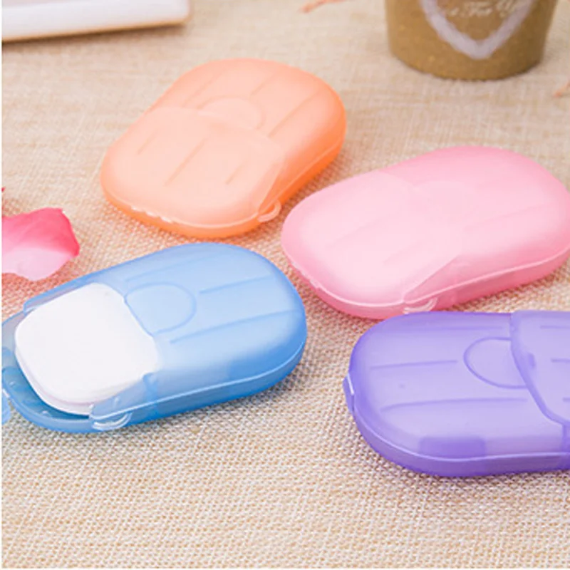 

40/60/80PC Travel Portable Paper Soap Disposable Scented Slice Sheets Foaming Boxed Soap Paper Bath Washing Hand Mini Paper Soap
