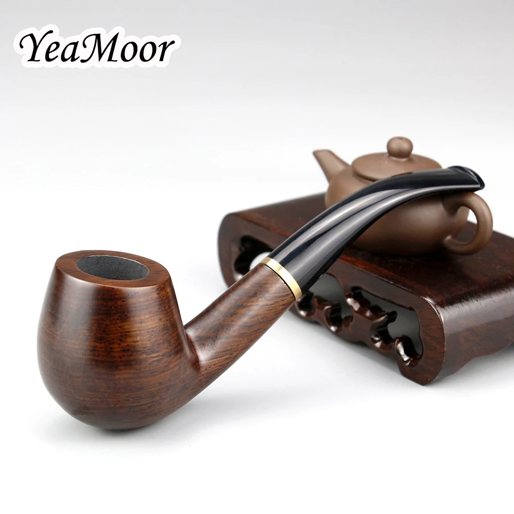 Курительная трубка 9 мм Классический изогнутый фильтр из черного дерева