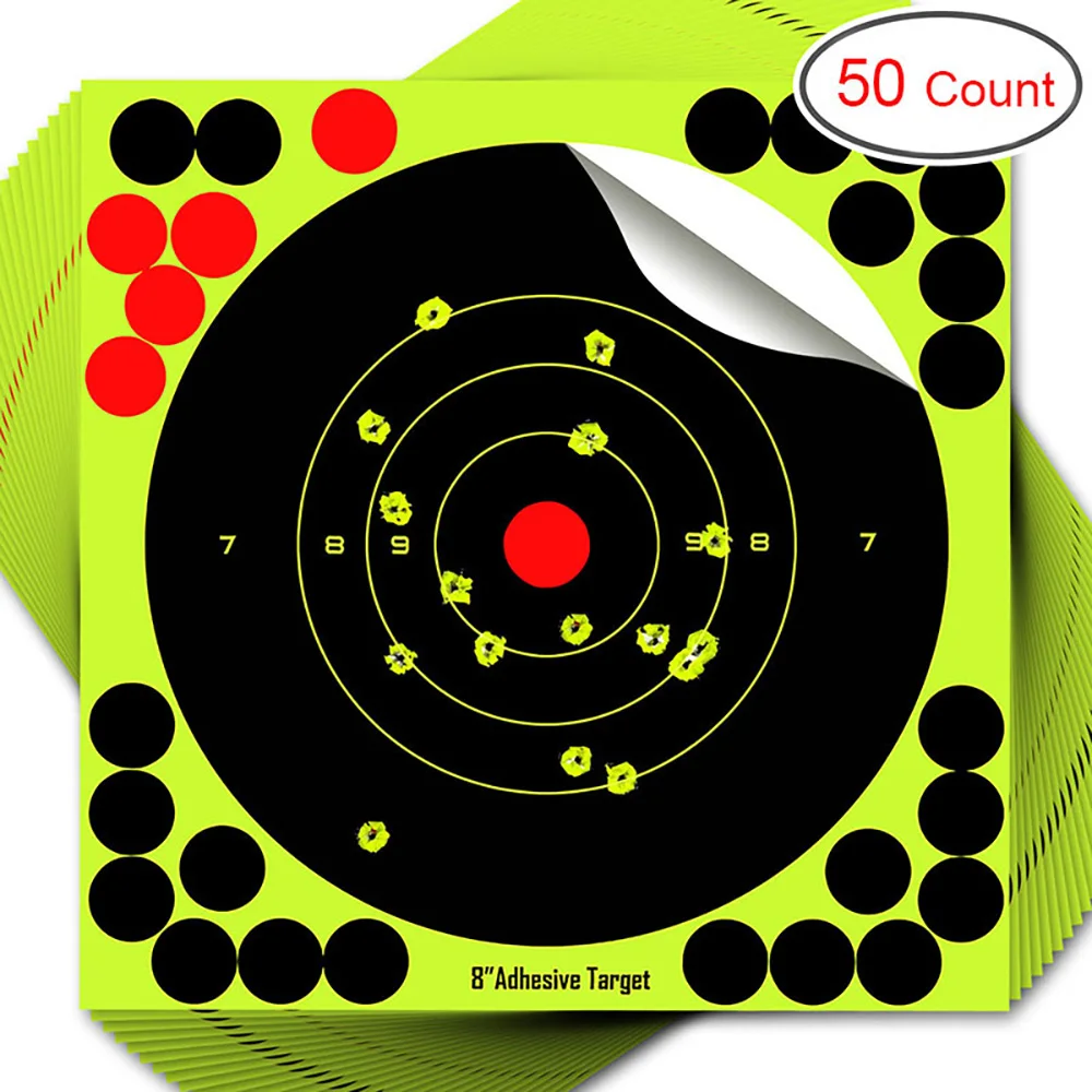 

50 pcs Shooting Adhesive Targets Fluorescent Shooting Target Paper Stickers Adhesive Arrow Darts Aiming Stickers