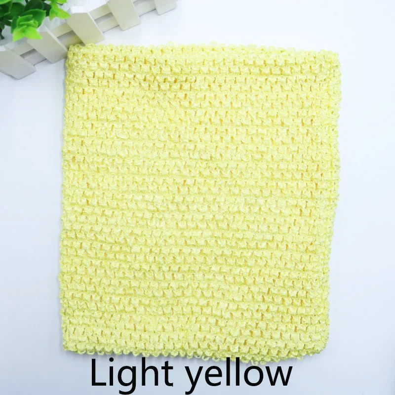 Light-yellow 23x25cm 23x25 см, 10 дюймов, эластичная трикотажная юбка-пачка для вязания крючком на груди, топ-труба для самостоятельной сборки, платье с блестками, юбка, Рождественская фатиновая кружевная ткань - Цвет: Light-yellow 23x25cm