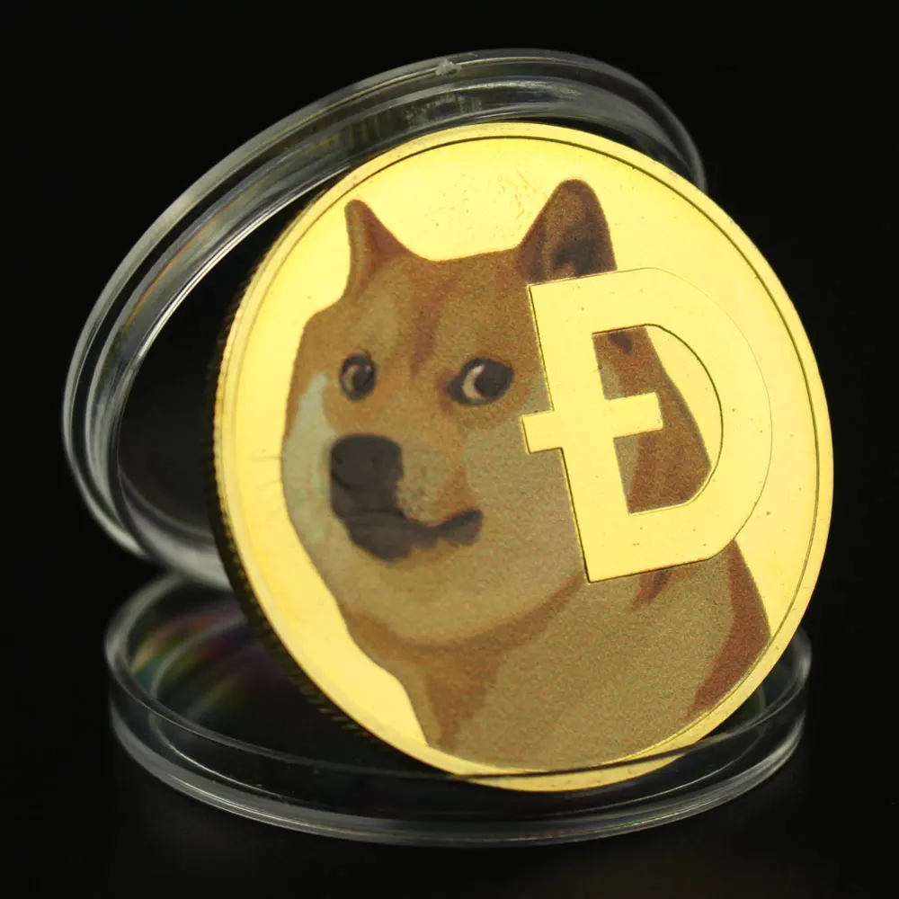 

Коллекционная позолоченная сувенирная монета Dogecoin до Луны, коллекционная художественная памятная монета, монета для криптовалюты