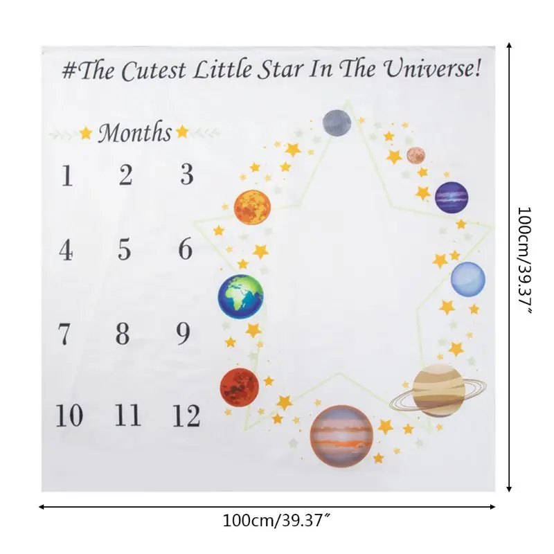 

Baby Milestone Blanket Newborn Photo Background Cloth Infants Monthly Record Growth Swaddle Wrap Photography Props