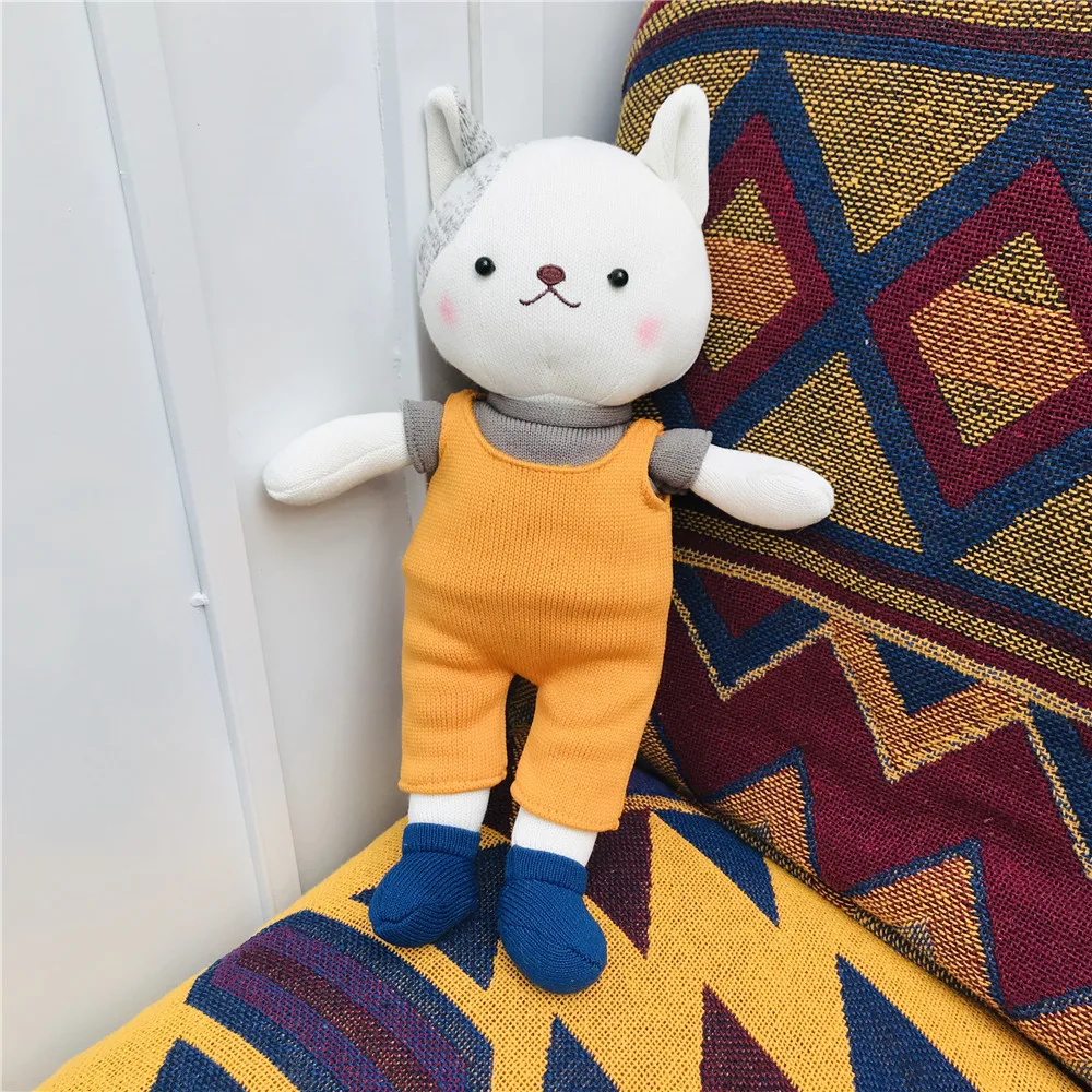 38 см шерстяные Кукла Кролик Плюшевые игрушки вязанное крючком Хлопковые гольфы с