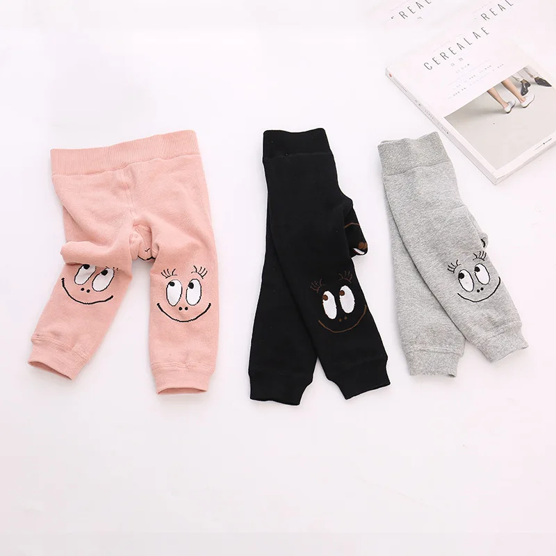 Зимние теплые милые бархатные утепленные штаны со смайликом для детей ясельного