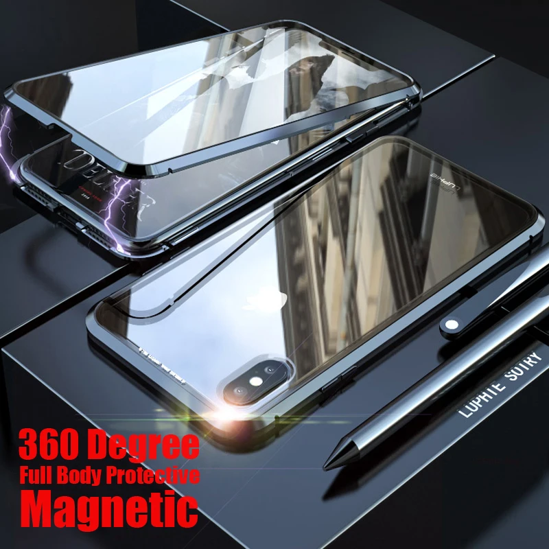 Роскошный 360 полный корпус Магнитный чехол для iPhone 11 Pro XS Max XR X 7 8 Plus iPhone11 чехол iPhone7 iPhone 8 iPhone 8