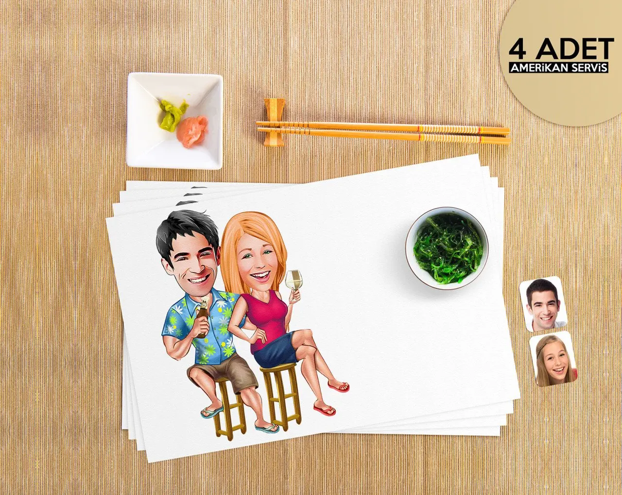 

Персонализированные день Святого Валентина карикатура 4 шт. Американский Услуги Seti-51