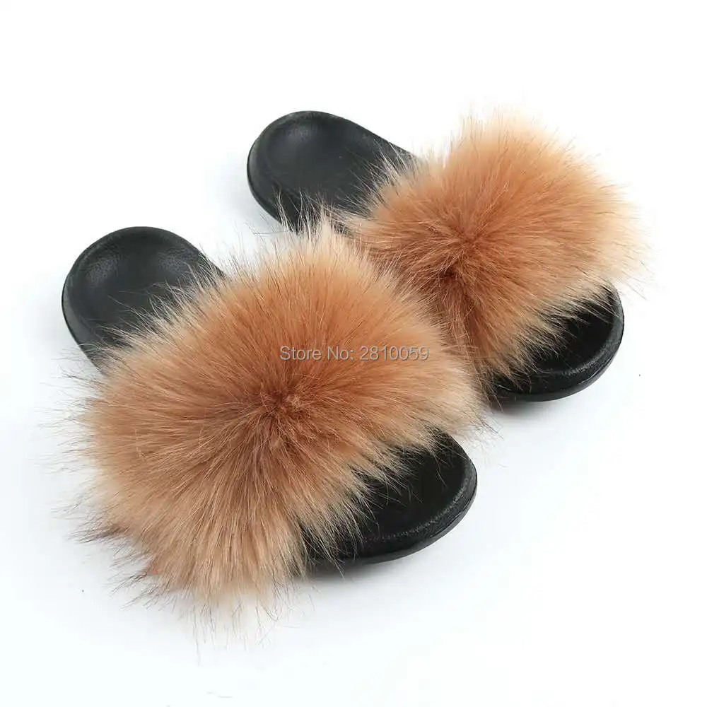 World Bohan fluffy fur slippers women's luxury fox shoes customized | Обувь