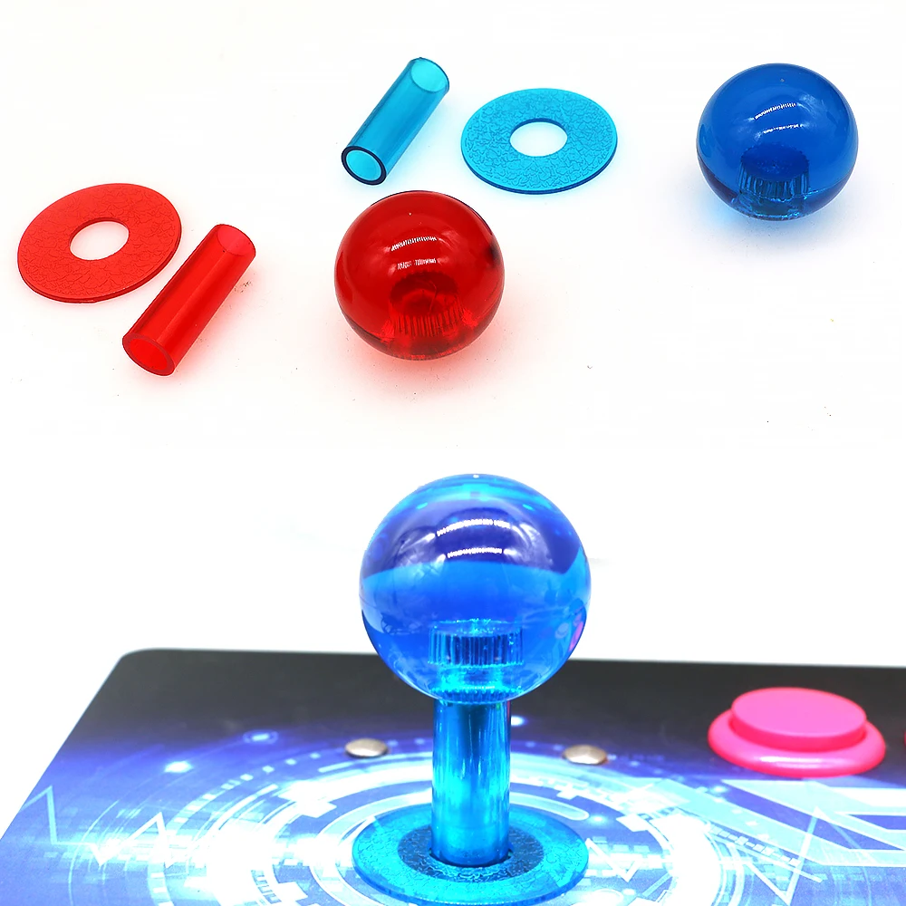 

No Bubbles Clear 35MM Acrylic Topball Shaft Cover SANWA Arcade Joystick Ball Head Knob Led Illuminated Stick For Game Machine