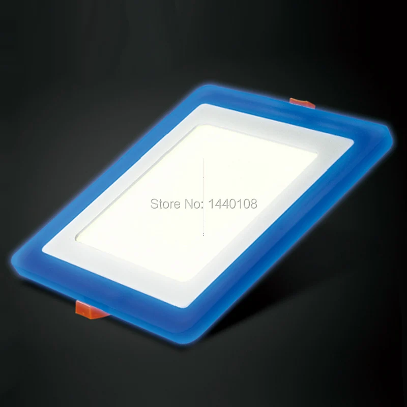 

Square Led Panel Light Ulter Thin 6w White+blue Double Color Panel Led Ceiling Lamp Industrial Light Free Shipping 5pcs/lot