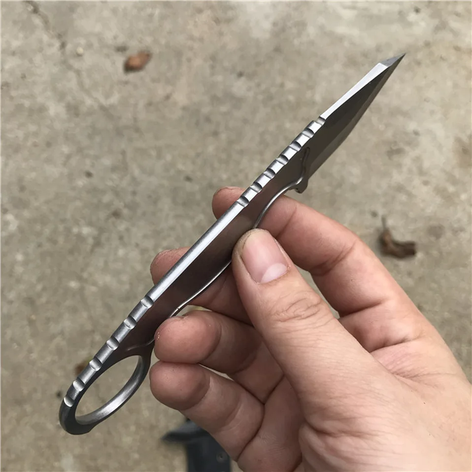 

Dropship Stone Wash Camping Straight Knives Small 440C Steel Fixed Blade Knife Outdoor Survival Knife Tools With K Sheath