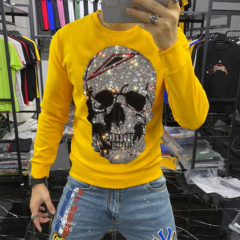 

Hot-Selling Skull Winter Men's Hoodie Warm Thickening Casual Comfortable Fabric Sports Shirt Long Sleeve Trend
