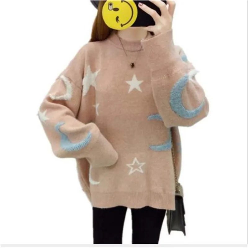 2020 милые женские вязаные топы джемпер женский свитер Пуловеры на осень и весну с