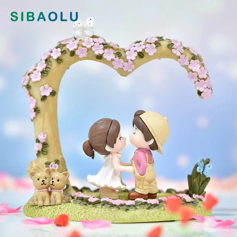 

Dancing Boy Girl Lover Figurine Micro Landscape Model Home Decor Miniature Fairy Garden Decoration Accessories Modern Figure