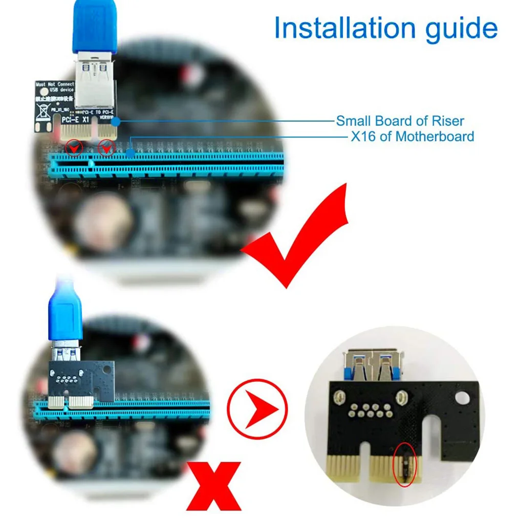 6/10 шт. 4-контактный 6-контактный разъем SATA Power PCI Express 16X карта расширения слота USB 3 0