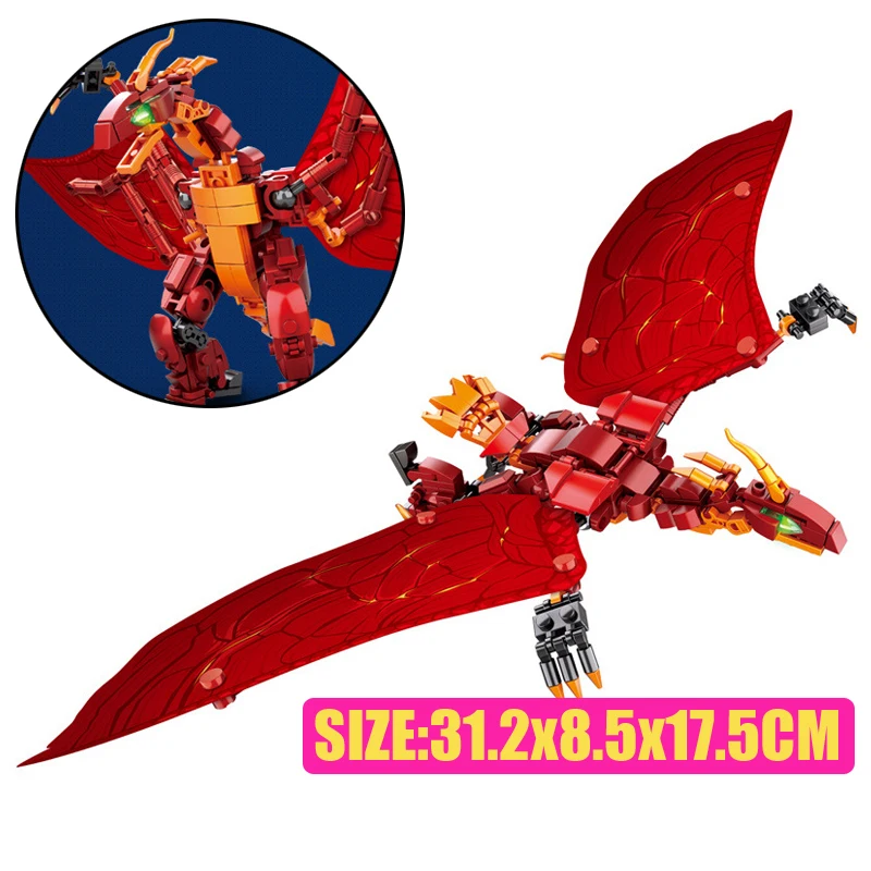 Креативный гигантский строительный блок Godzillaingly Ghidrahed Rodaned кирпичи из