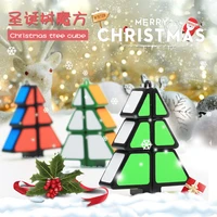 christmas tree shape magic cube 1x2x3 speed cube puzzle pendant creative christmas gift educational toys for children