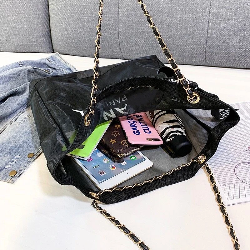 

Brand Fashion Women Shopping Bag High Quality Mesh Bag Shoulder Bag For Ladies Summer Beach Bag