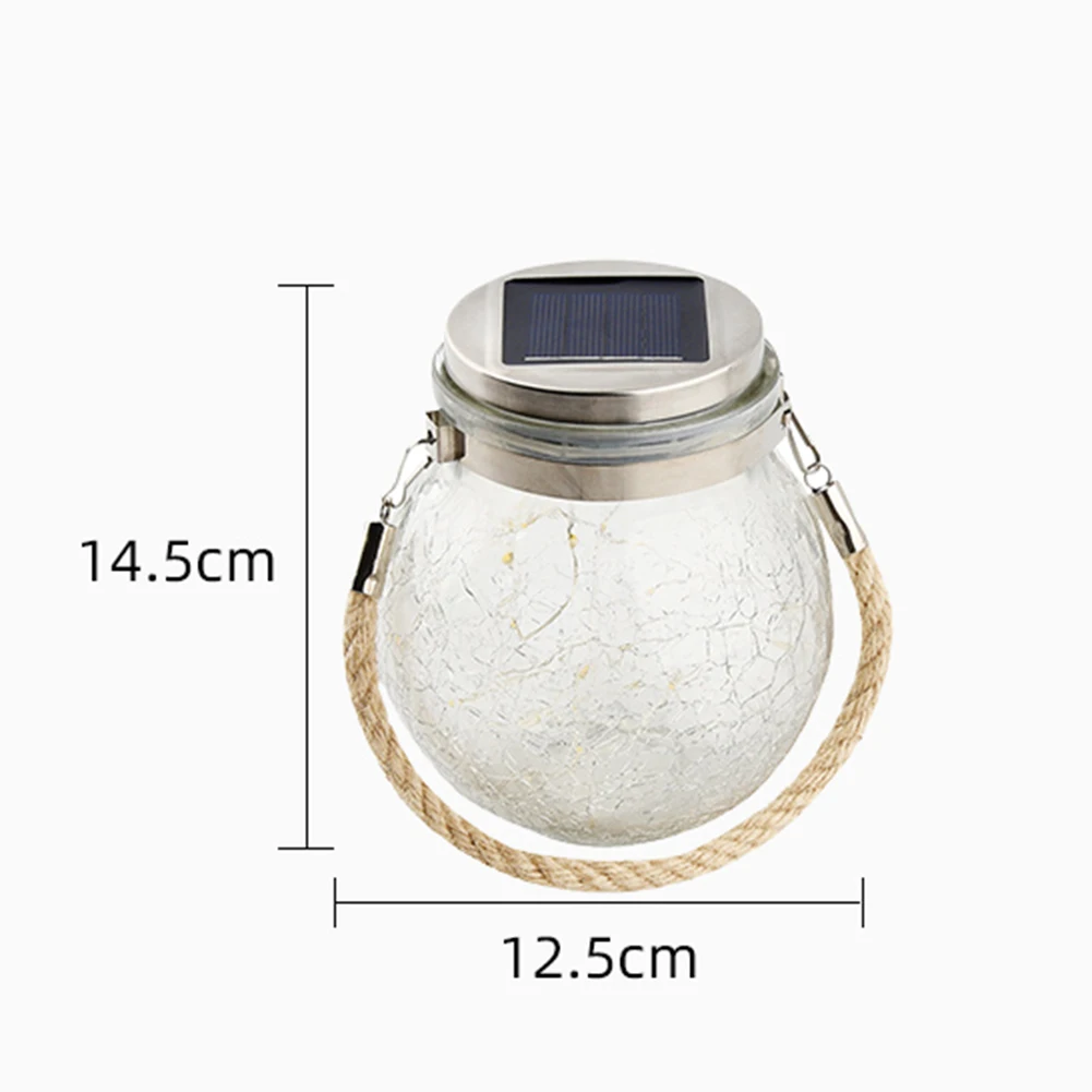 

Garden LED Art Light Solar Yard Lamp Crackle Glass Ball Hanging Lamp Outdoor Decoration For Courtyard Patio Romantic Party Decor