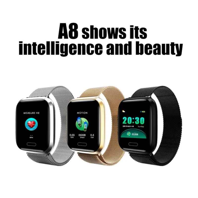 

A8 Color Screen Smart Bracelet Sports Dustproof Waterproof Multi-language Portable Fashionable Wearable Smart Watch Accessories