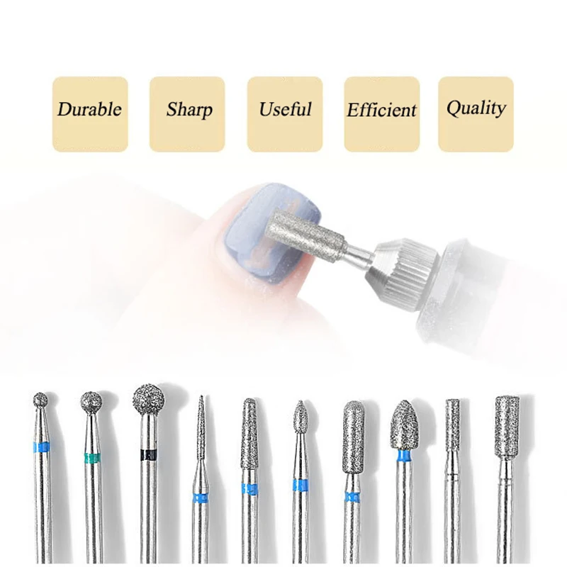 Алмазные фрезы для маникюра набор из 10 твердосплавных насадок оборудование