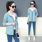 Ветровка женская двусторонняя на молнии с капюшоном, A215