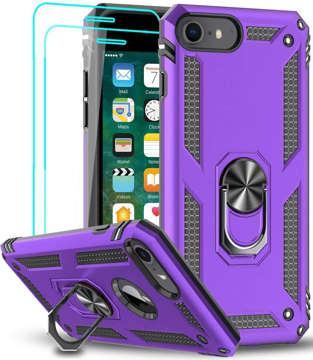 

LeYi Compatible for iPhone SE 2020 Case with [2Pack] Tempered Glass Screen Protector, [Military-Grade] Protective Phone Case