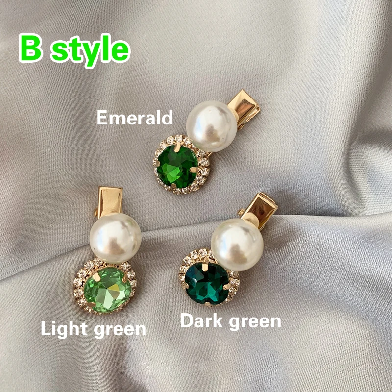 Имитация искусственных геометрических зеленых заколок для волос заколки