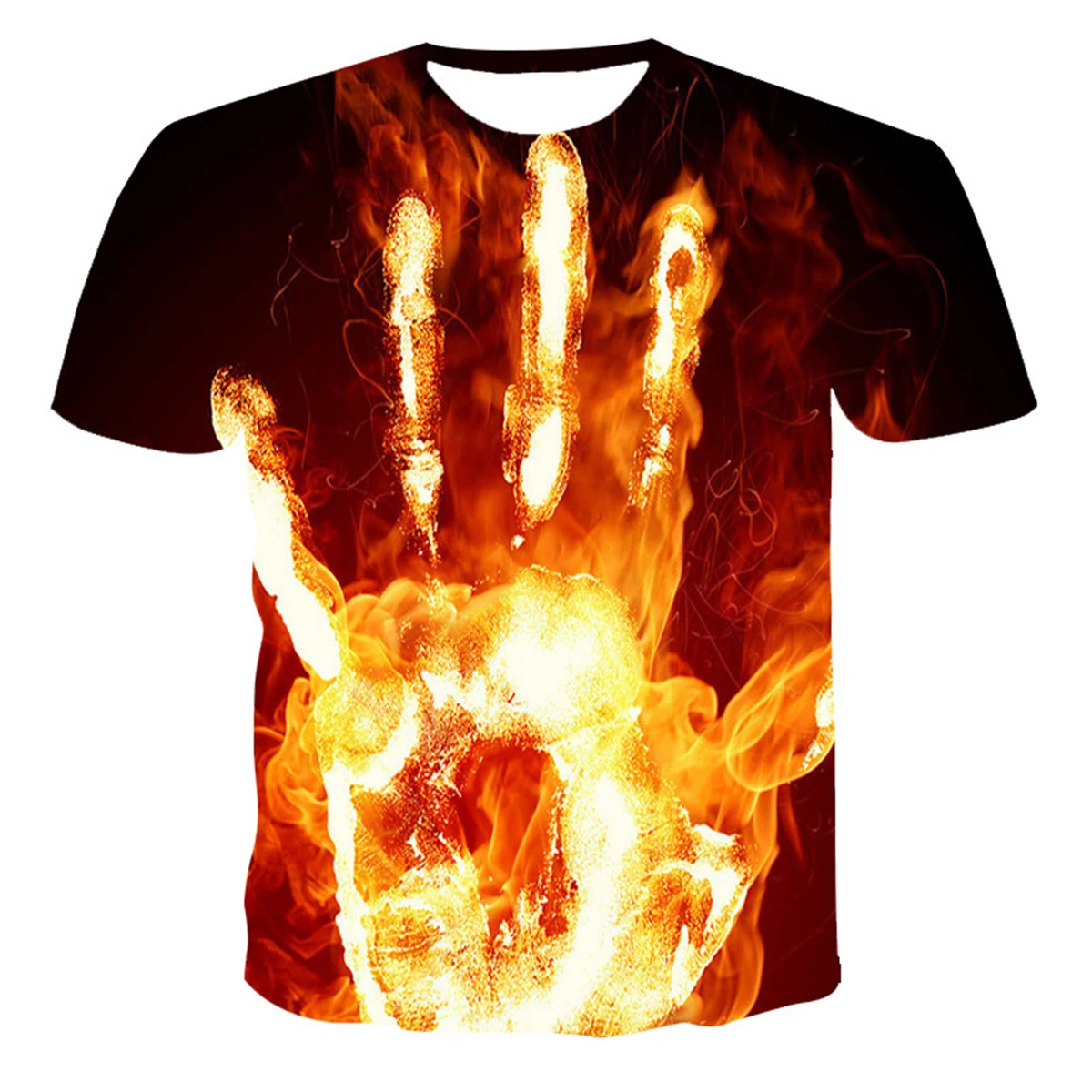 Новая мужская футболка с персонажами пламя ладони 3D комплект из футболки принтом