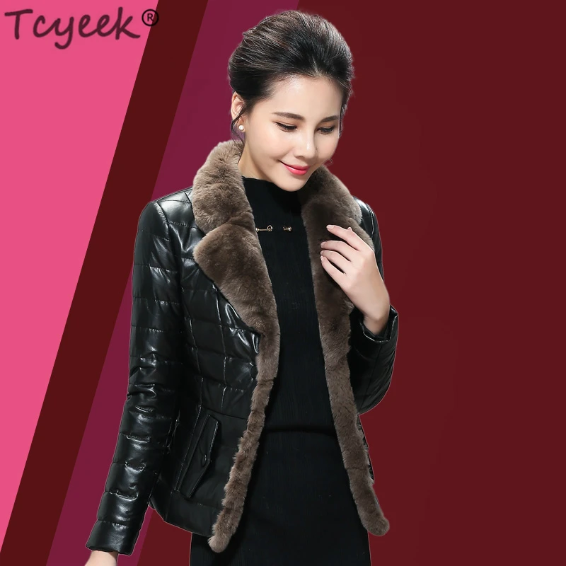 Куртка Tcyeek из натуральной кожи Женское пальто овчины зимняя верхняя одежда с