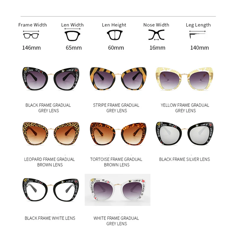 Новинка 2020 ретро солнцезащитные очки кошачий глаз женские с принтом в виде букв
