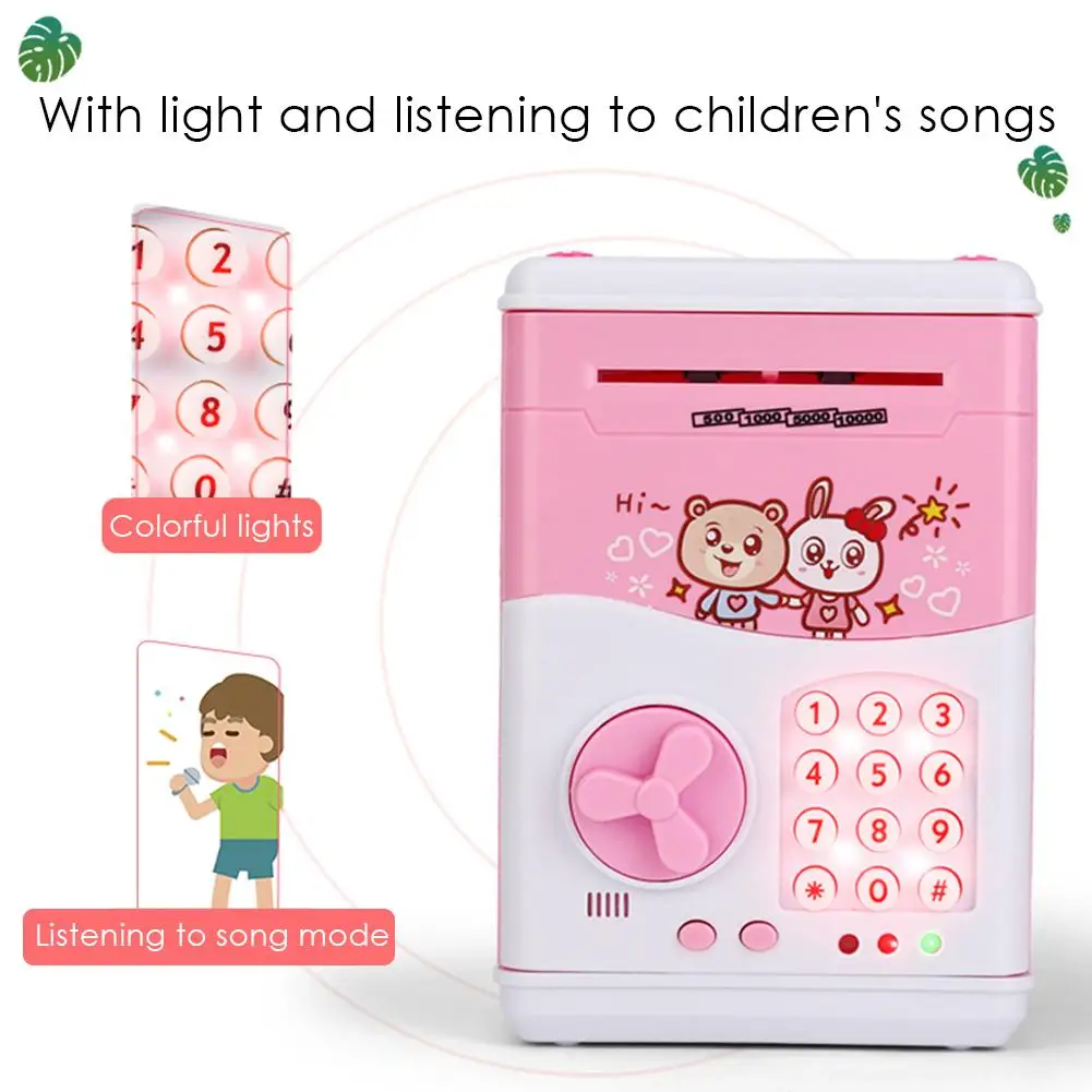 Детская Электронная Копилка Банкомат Мини Сейф мультфильм пароль Жевательная