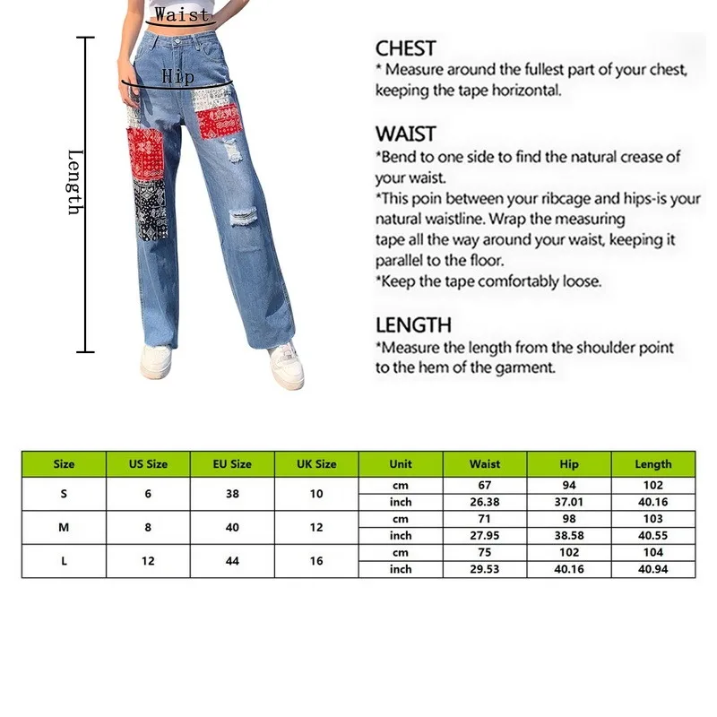 

Streetwear E-girl Patchwork Jeans Straight Women's Jeans Loose High Waist Pants Boyfriends Mom Y2k Street Casual Denim Trousers