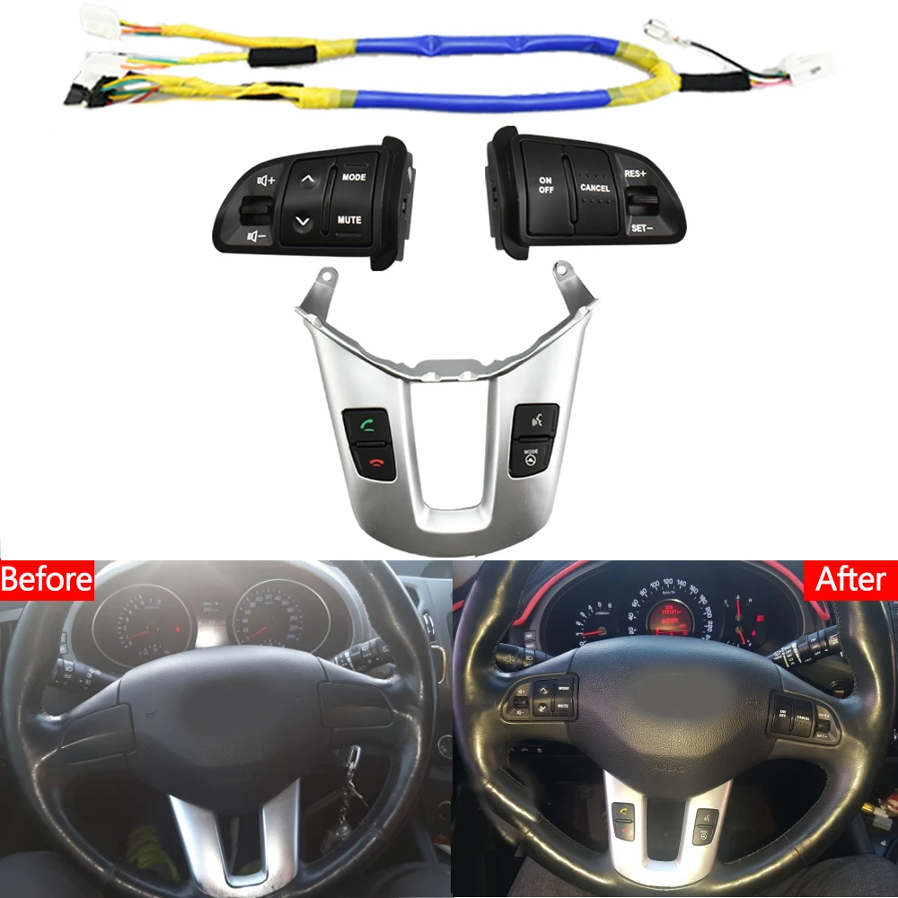 Steering wheel button For KIA Sportager Steering wheel Audio channel and Constant speed cruise control button volume switch