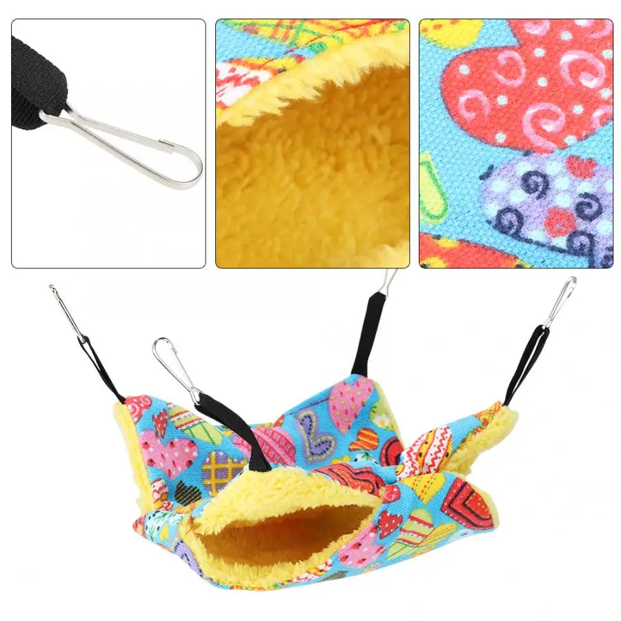 Маленький Домашний хомяк теплый зимний двойной гамак искусственный с крючками