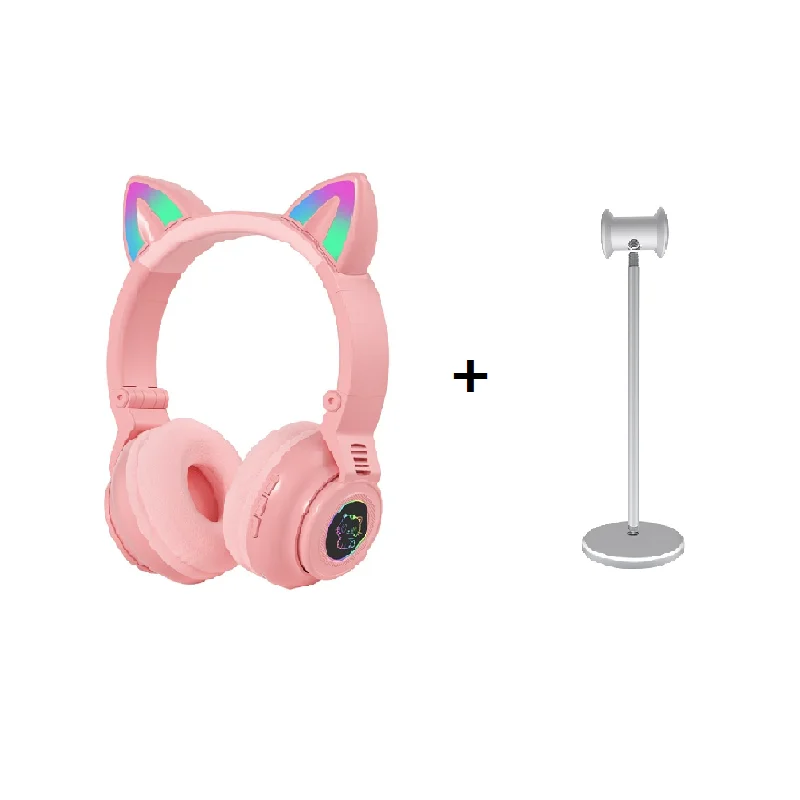

STN-26 Head-mounted Bluetooth Gaming Headset Cat-ear Luminous Foldable Children Headphone For All Bluetooth-enabled Audio Device